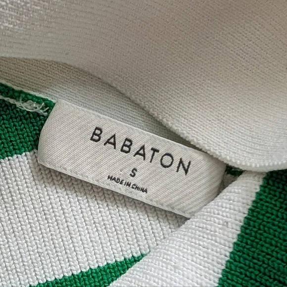 Aritzia Babaton White Gloss Green Sculpt Knit Criss Cross Cropped Tank Small - Picture 7 of 11